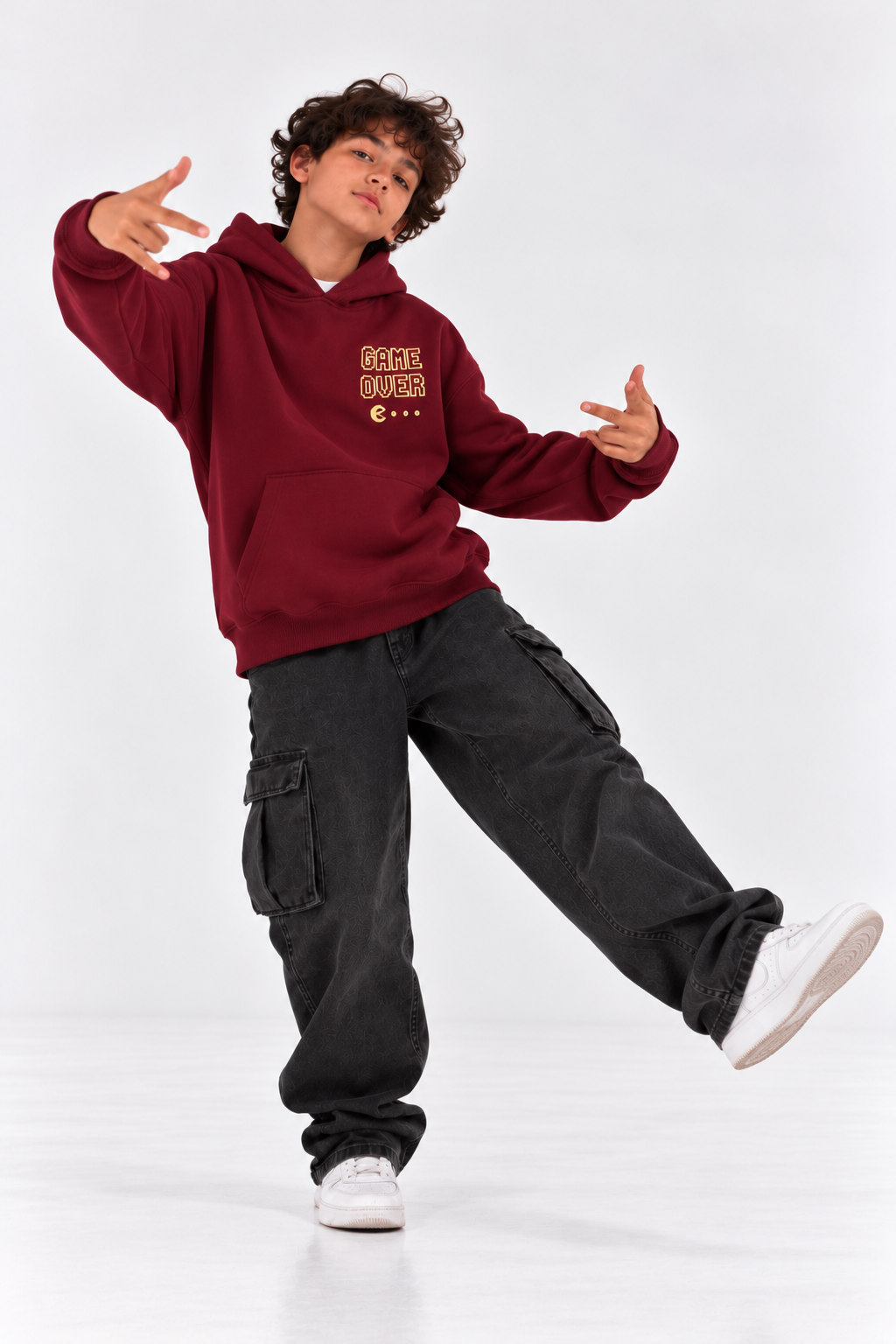 PAC-Man Hoodie In Burgundy