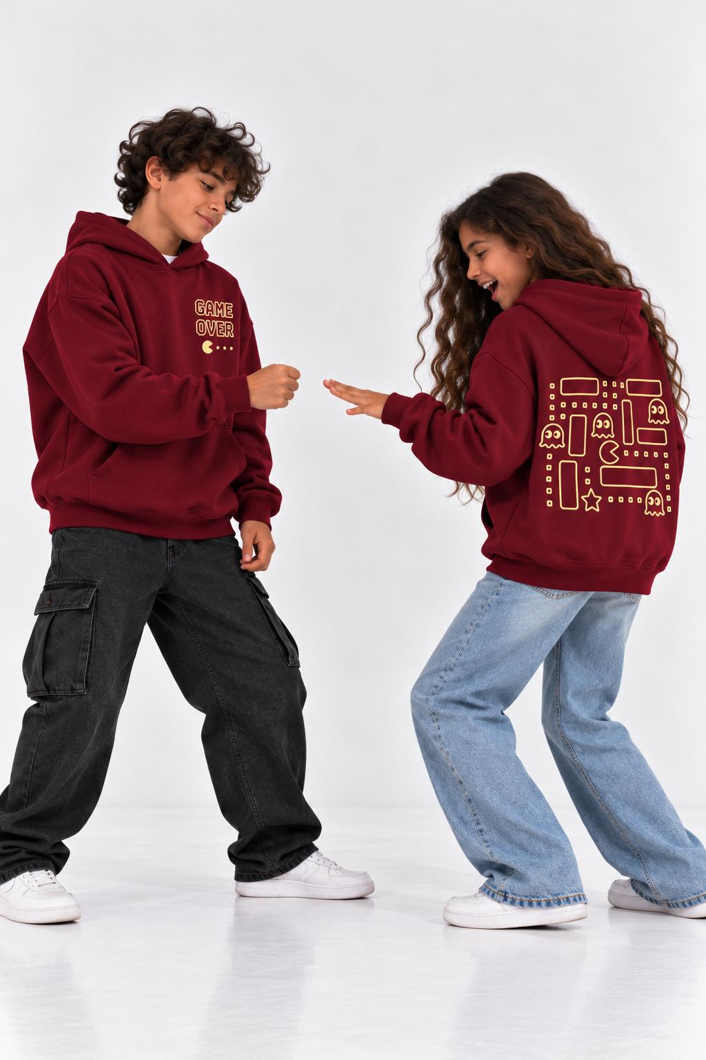 PAC-Man Hoodie In Burgundy
