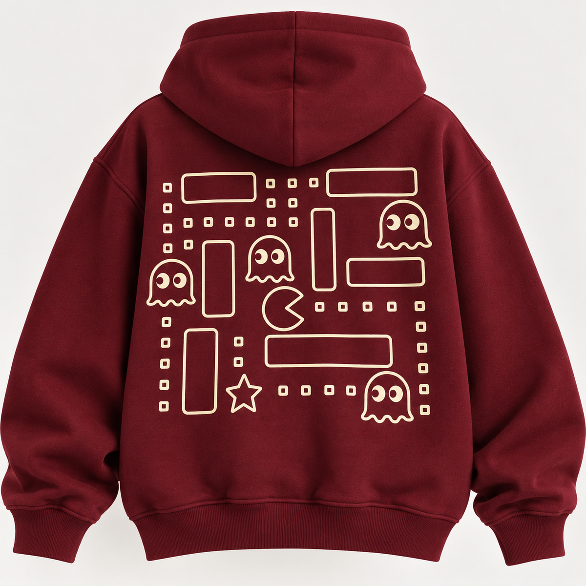 PAC-Man Hoodie In Burgundy