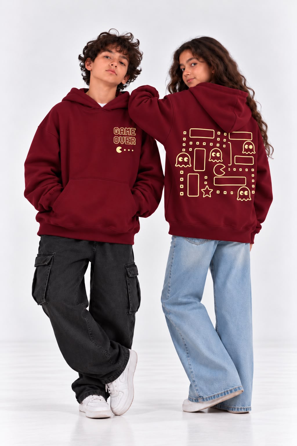 PAC-Man Hoodie In Burgundy