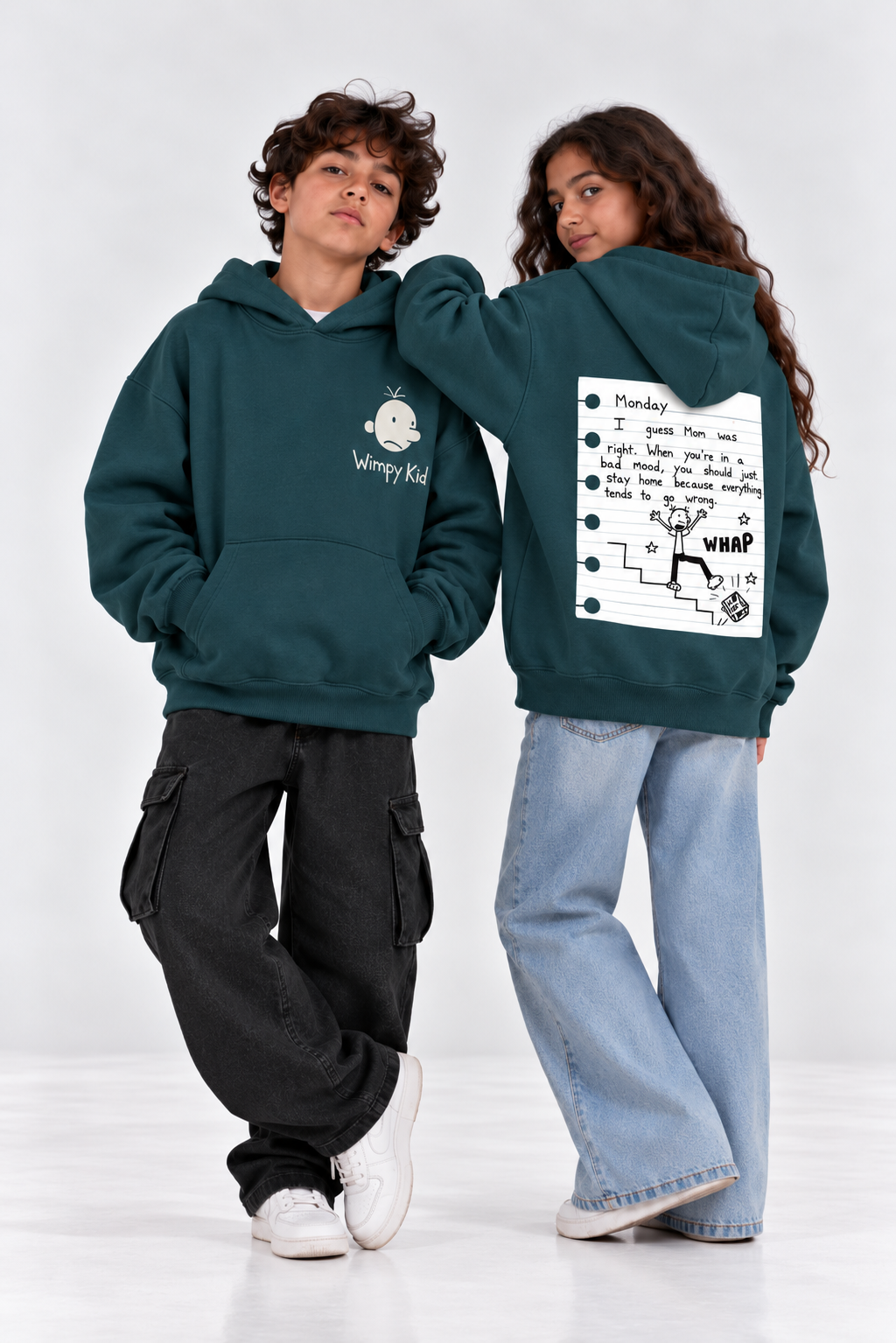 Wimpy Kid Hoodie In Teel Green