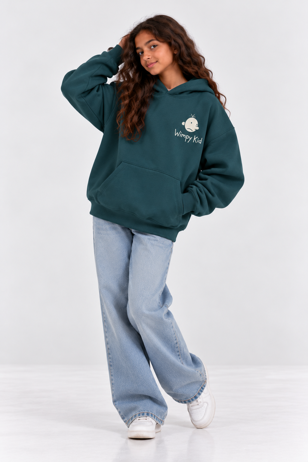 Wimpy Kid Hoodie In Teel Green
