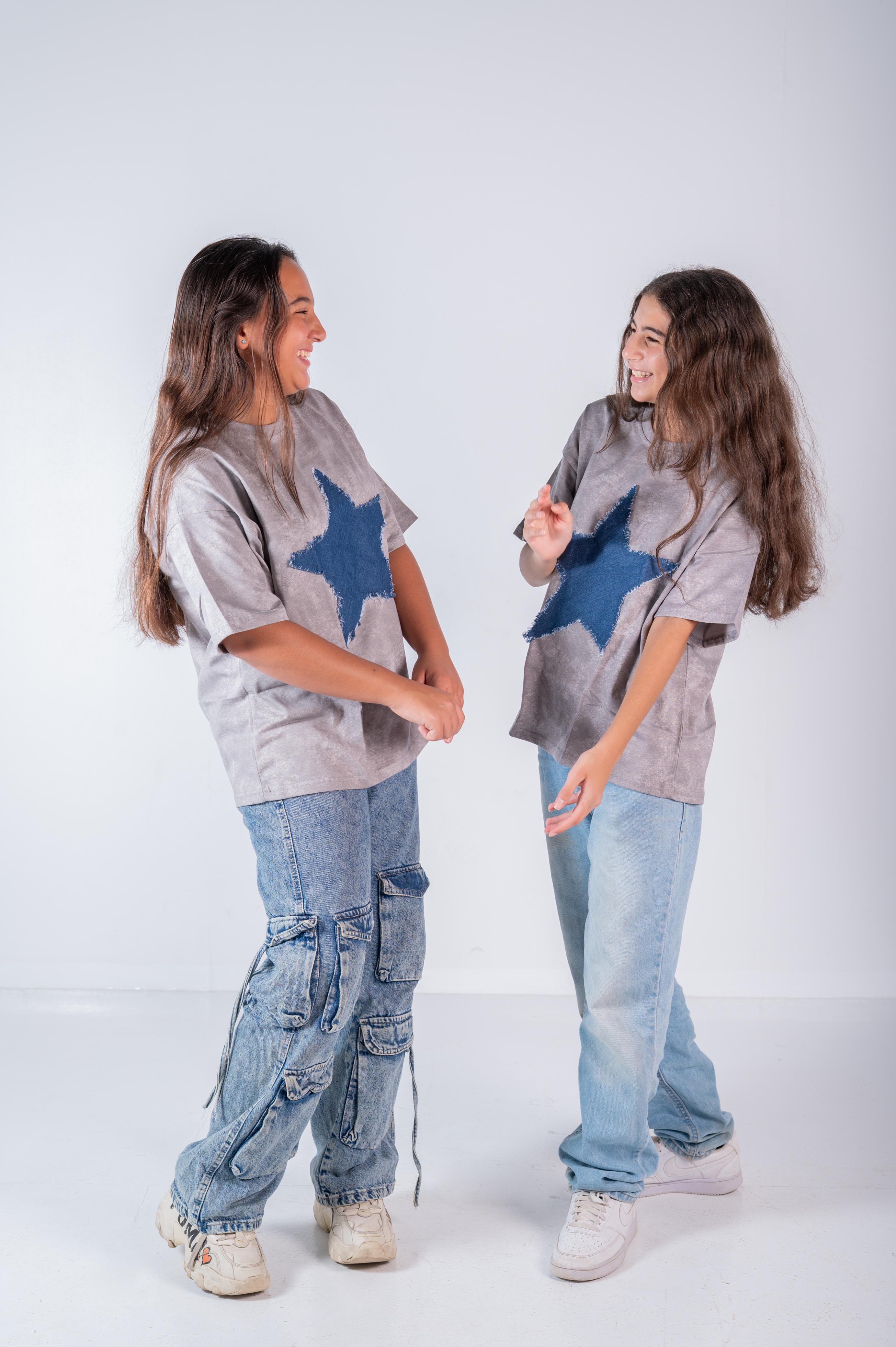 Denim Star t-shirt in Washed Grey