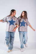 Denim Star t-shirt in Washed Grey