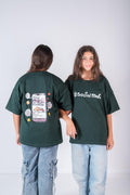 Social Media T-shirt In Olive Green