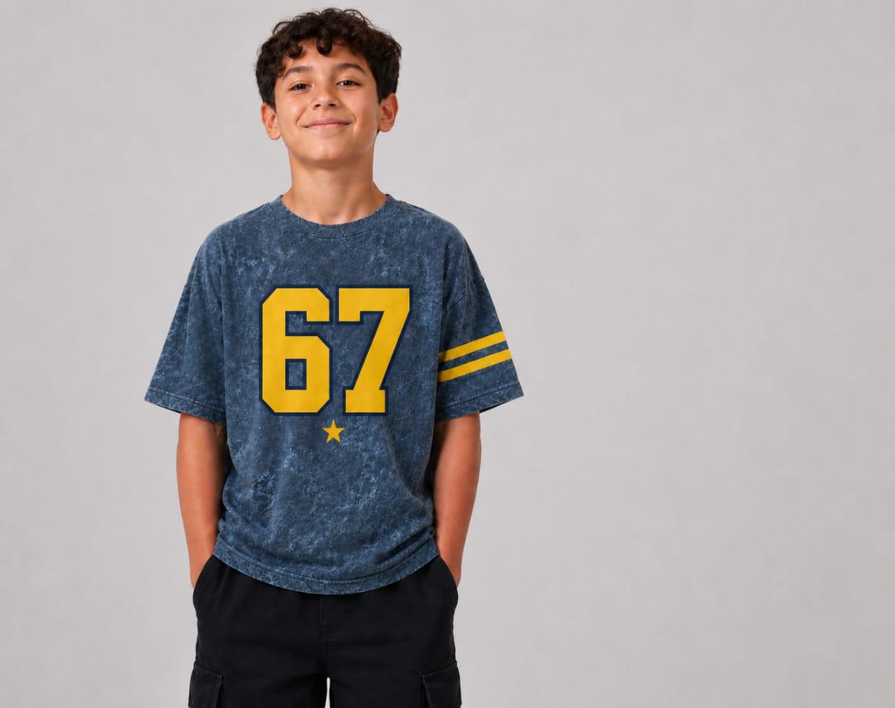 67  T-shirt In Washed Blue