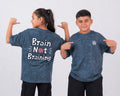 Brain not Braining   T-shirt In Washed Blue